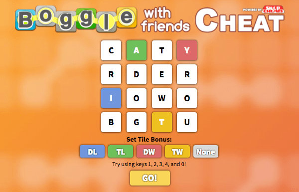 <small><small>Cheat for </small></small>Boggle With Friends